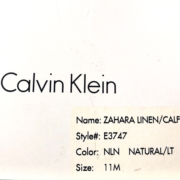 Calvin Klein Size 11 Zahara Linen and Calf-leather Sandal - Picture 6 of 6